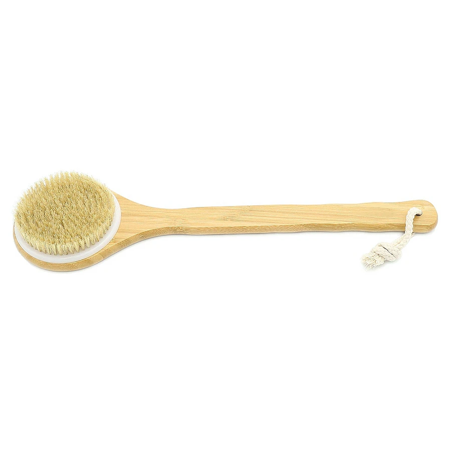 Premium Natural Bristle Wooden Bath Shower Body Back Dry Skin Brush Spa Scrubber