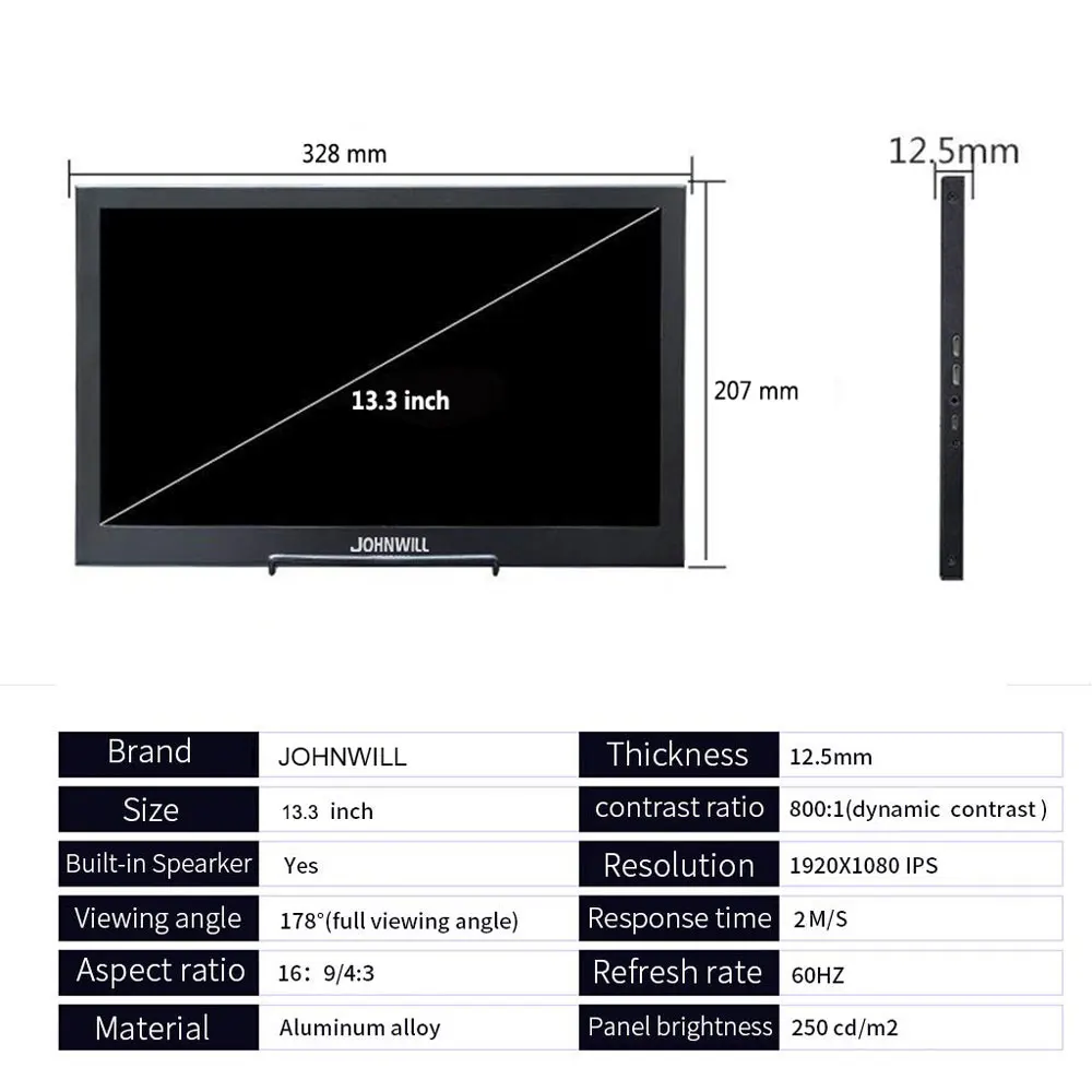 13,3 дюймов 2K сенсорный экран портативный монитор ПК PS3 PS4 Xbo x360 1080P hdmi ips lcd светодиодный дисплей компьютера монитор для Raspberry Pi