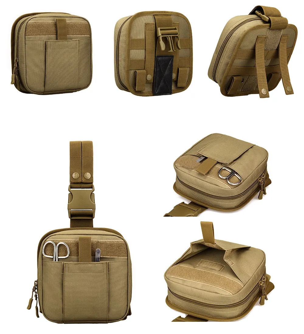 Outdoor Tactical Leg Pouch West Bag Waterproof Military Molle System First Aid Set Medical Pouch Hiking Hunting Trekking Leg Bag