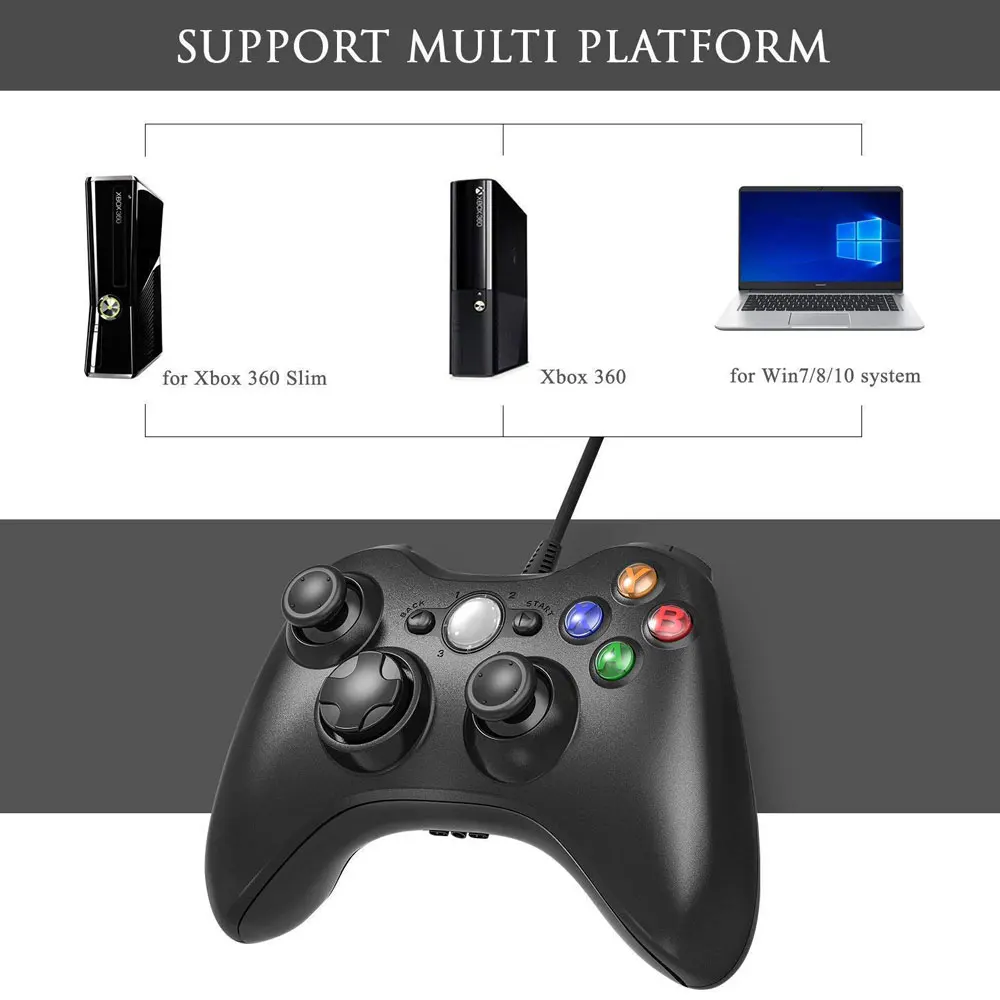 Геймпад для xbox 360 проводной контроллер для xbox 360 контроллер проводной джойстик для xbox 360 игровой контроллер геймпад джойпад