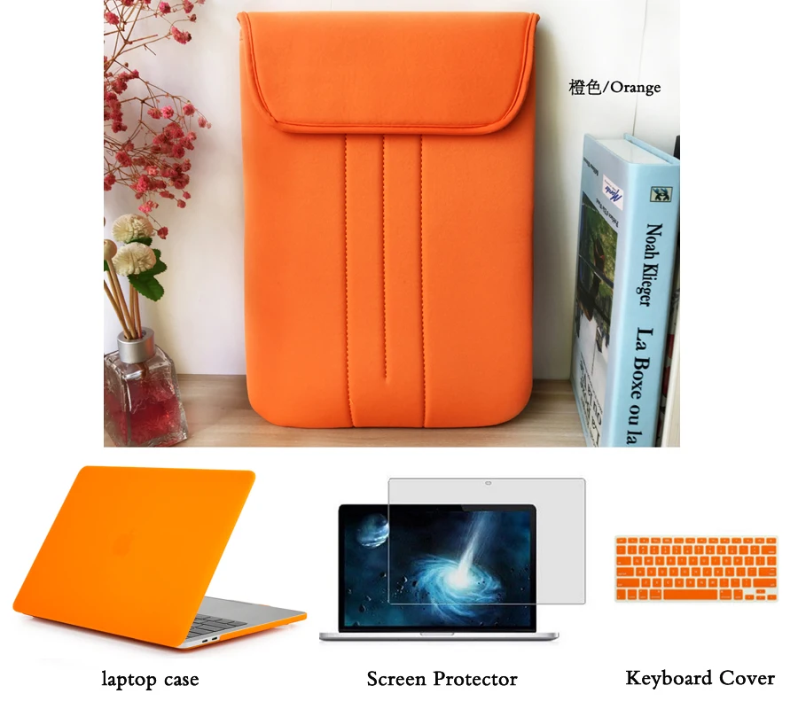 Матовый Жесткий чехол + Сумка Футляр защитный экран для Macbook Pro Retina 12 13 15 дюймов Air 11