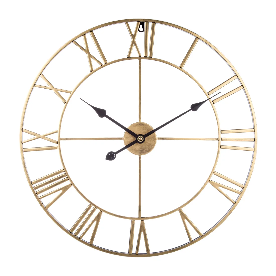 60cm Retro Iron Roman Numerals Mute Wall Clock Battery Operated