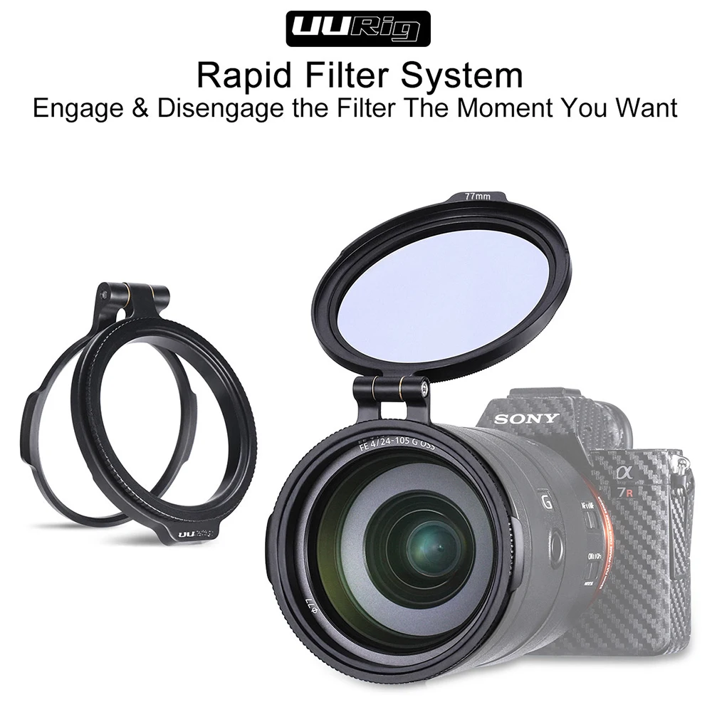 

UURig Rapid Filter System Quick Release Flip Bracket Switch Lens Clip 77 82 67 MM for Sony Canon Nikon DSLR Camera Accessories