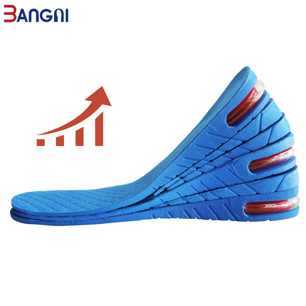 

3ANGNI 3-6.5cm Height Increase Elevator Insole Cushion Lift Adjustable Free Size Shoe Insole Women Men Quality PVC Insert