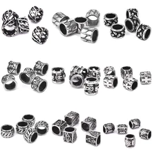 316L нержавеющая сталь Free-масон, масонство масонские Европейские Бусины с большим отверстием 8 мм для изготовления браслетов ювелирных изделий DIY 5 шт