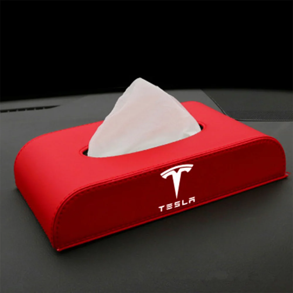 Автомобильный тканевый ящик для Tesla модель 3 модель S модель X Автомобильный подлокотник коробка тип Tissue Box Автомобильный Стайлинг