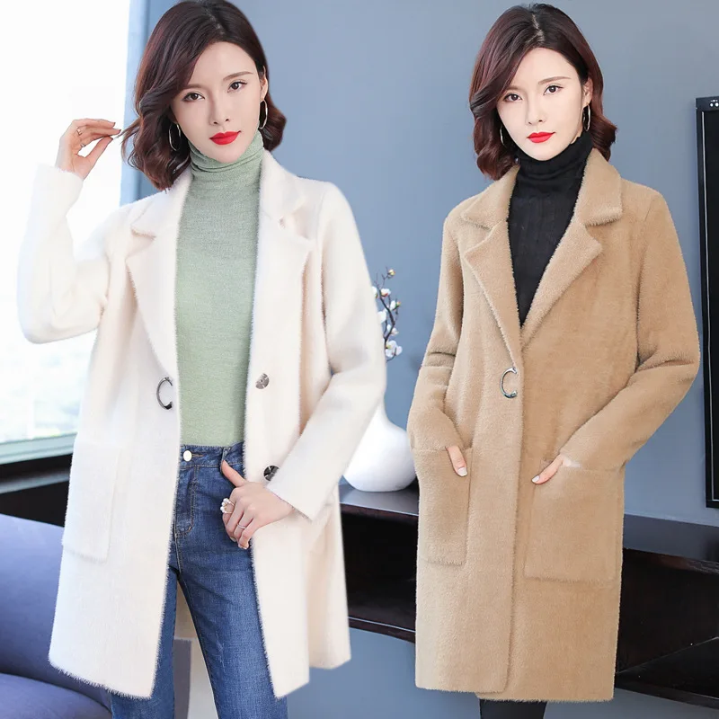 

Jacket Women's Spring And Autumn 2019 Autumn And Winter New Style New Style Loose-Fit Versatile Mid-length Knitted Sweater Cardi