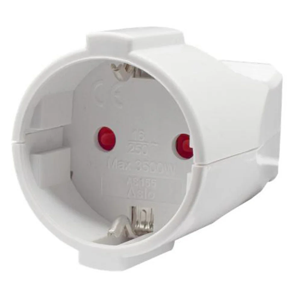 Power Plug Adapter Supply Black White 16A 250V EU Germany French Korea Russia assembly male female detachable wiring