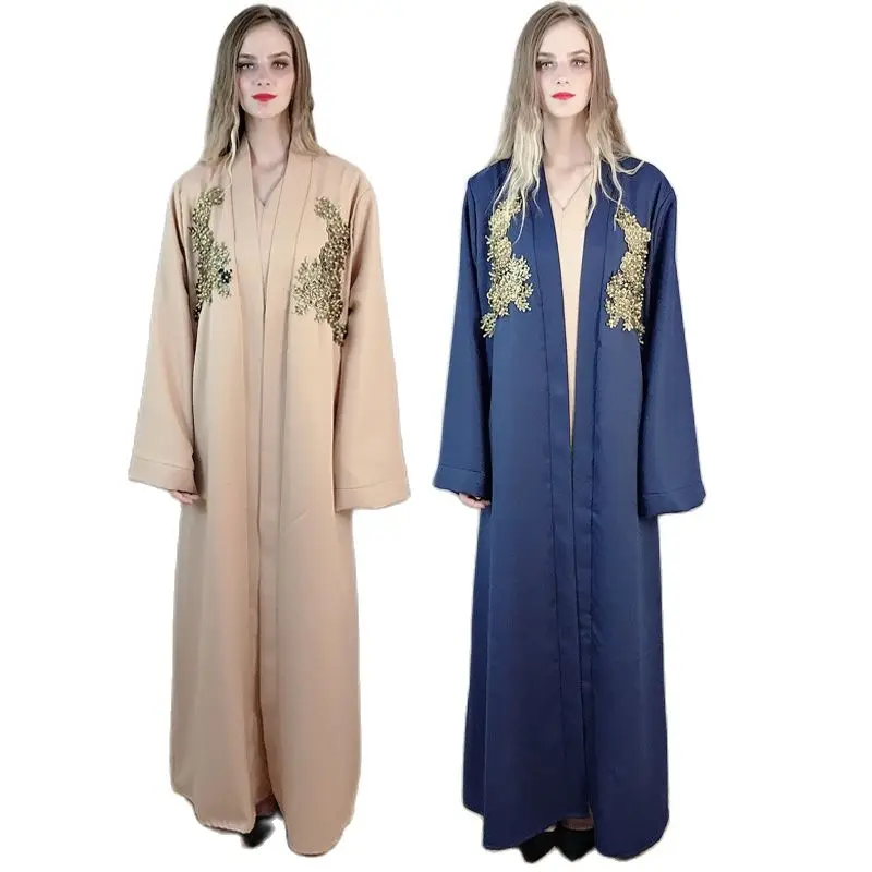 Рамадан Abayas для женщин кимоно кардиган открытая абайя Дубай атласная ткань