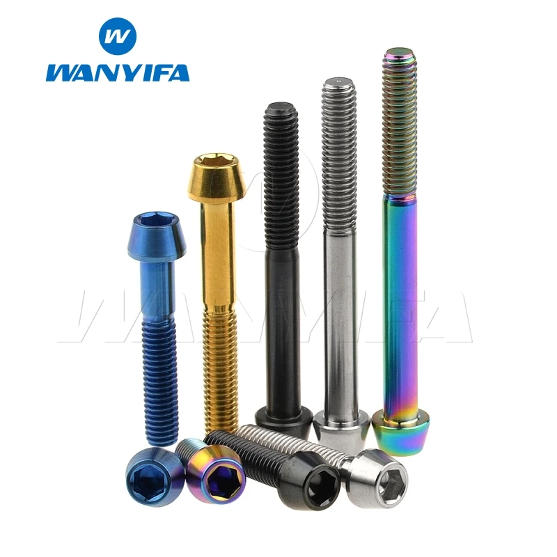 Waniifa M6X25 30 35 40 мм велосипедные титановые болты коническая головка шестигранные винты велосипедные аксессуары