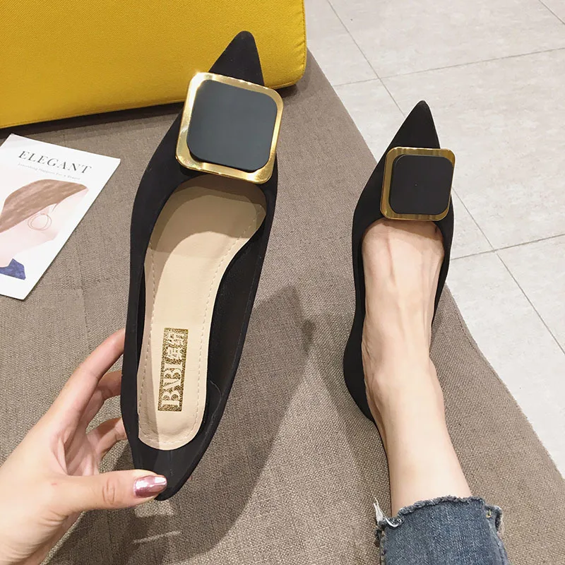 2022 New Spring and Autumn Flat Shoes Fashion Square Toe Fresh Color Office Ladies Shoes Loafers Ladies Flat Driving Shoes