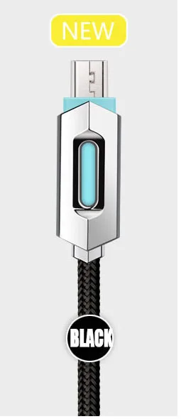 Micro USB кабель 2A нейлон Быстрая зарядка люминесцентный USB кабель для передачи данных для планшета Android мобильный телефон usb зарядный шнур - Цвет: Black for TYPE-C