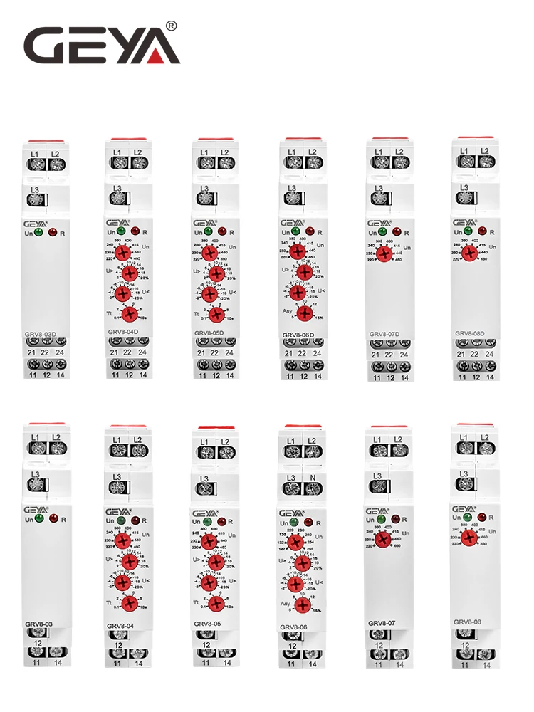 3 фазное защитное реле напряжения GEYA для последовательности фаз 8A 10A 1SPDT