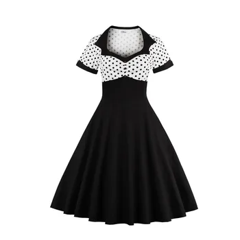 

clothing OWLPRINCESS 2019 New Polka Dot Square Neck Dress Vintage Dress
