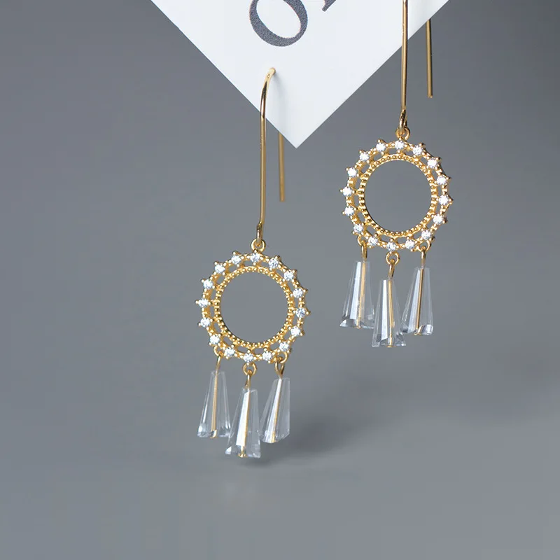 

New Bohemian Ethnic 925 Sterling Silver Dangle Earrings For Women Girl Cubic Zirconia Drop Earring Party Jewelry Bijoux Brinco