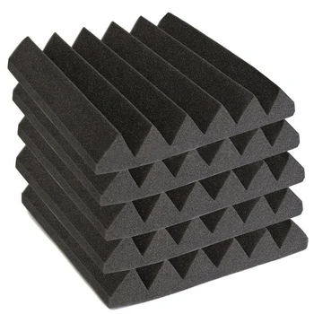 

12 PCS Acoustic Wedge Studio Foam Sound Absorption Wall Panels Noise Insulation Sponge Absorption Treatment Panel Tile