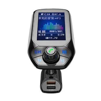 

T43 Bluetooth 5.0 FM Transmitter AUX USB MP3 Player Wireless Handsfree Car Kit With QC3.0 Quick Charge 3 USB Ports Car Charger