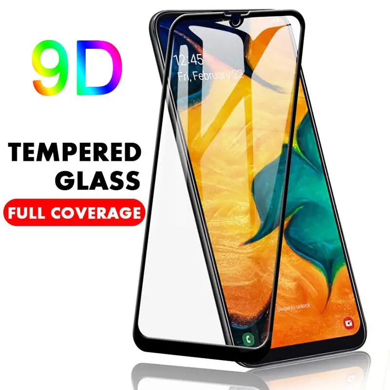 

9D Tempered Glass For Samsung A30 A50 A40 A60 A70 A80 A90 Screen Protector Galaxy M20 A6 A8 Plus A7 A750 A9 2018 Full Cover Film