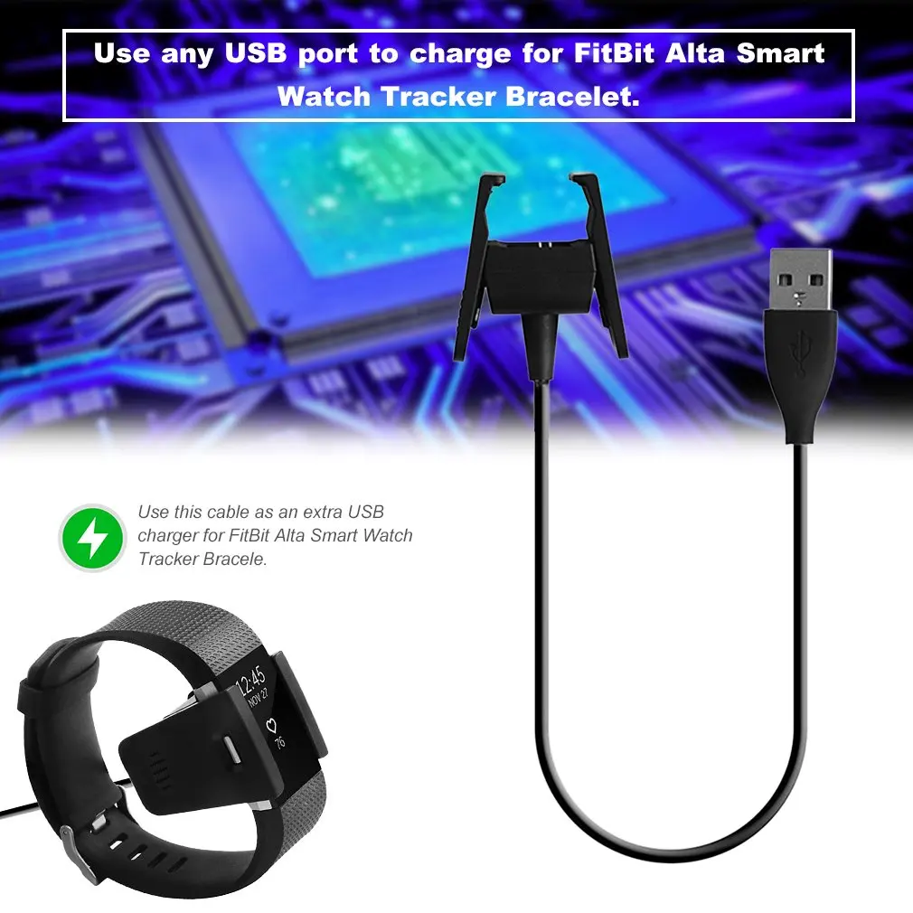 Черный usb-кабель для зарядного устройства, сменный usb-кабель для зарядного устройства, подходит для зарядки 2 браслетов