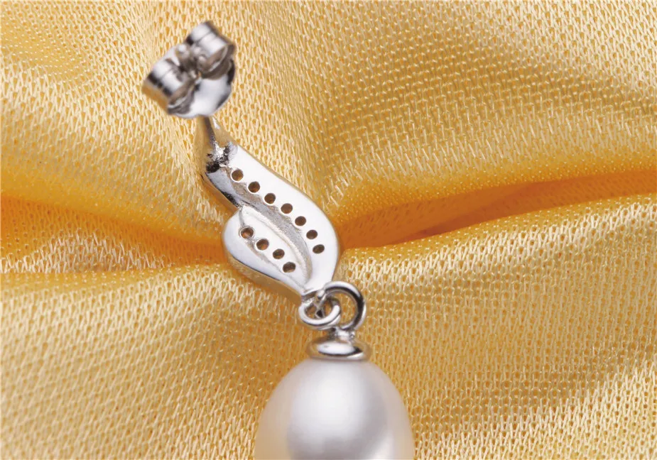 Dainashi Fashion 925 Sterling Silver Zircon Drop Earrings Elegant Genuine Natural Freshwater Pearl Earrings for Women