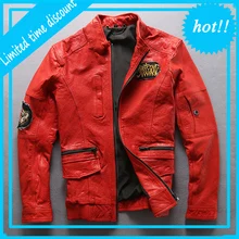 Мужская куртка из натуральной кожи, брендовая винтажная Классическая Высококачественная куртка из овчины для мотоциклистов, мужская куртка большого размера