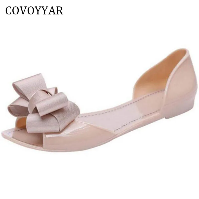 Сандалии WSS198 женские с бантом элегантная обувь на плоской подошве повседневные