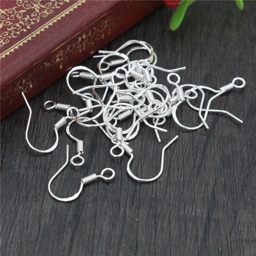 Fishhook Earring Hooks, Silver Ear Hooks Earrings Clasps, Earring Component  Findings, Large Earrings Findings, Jewelry Making Supply, 20 Pcs 