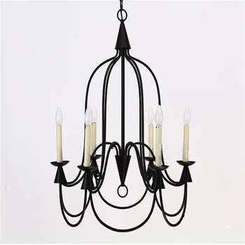 

American Country Simple Candle Foyer Pendant Lamp Loft Style Dining Room Decoration Light Cafe Lamp AC90-265V Free Shipping Iron