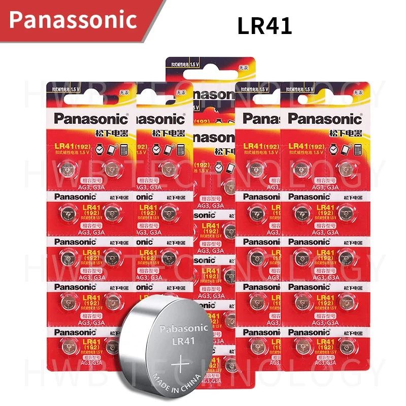 Оптом 50 шт. 1 5 в PANASONIC LR41 192 кнопочные щелочные батареи Бесплатная доставка |