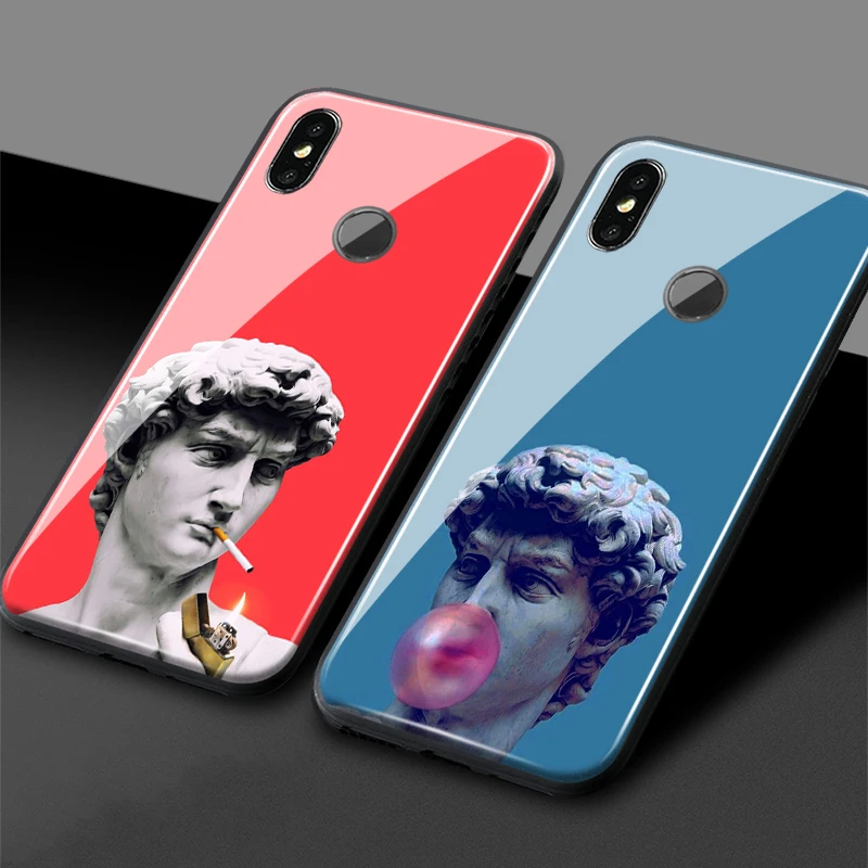Статуя Дэвида для Xiaomi mi 6 8 9 SE mix 2 2s 3 redmi note 5 7 pro мягкий силиконовый стеклянный чехол