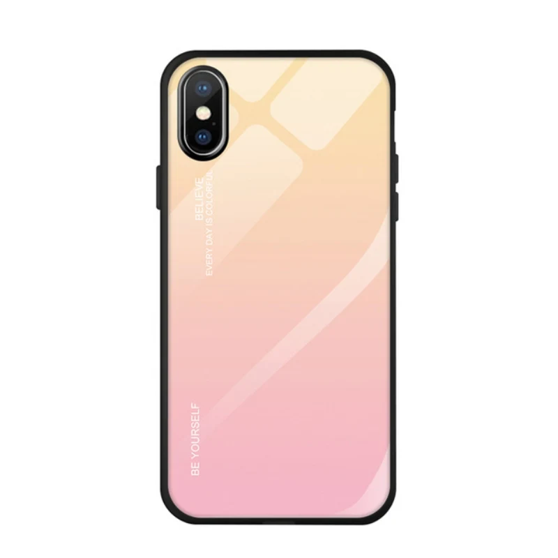 

For IPhoneX Phone Case Concise Innovation Anti-scratch Tempered Glass Gradient Anti-fall Ultra-thin Dirt-resistant