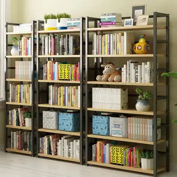 

Simple Bookshelf, Solid Wood Storage Shelf, Simple Desktop, Iron Art, Multi-layer Landing, Children's And Primary School Bookcas