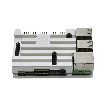 

3 in 1 for Raspberry Pi 3 Model B+(Plus) Board+ Cnc Aluminum Case + 5V 3A Power Adapter with Wifi & Bluetooth Set Silver Us Plug