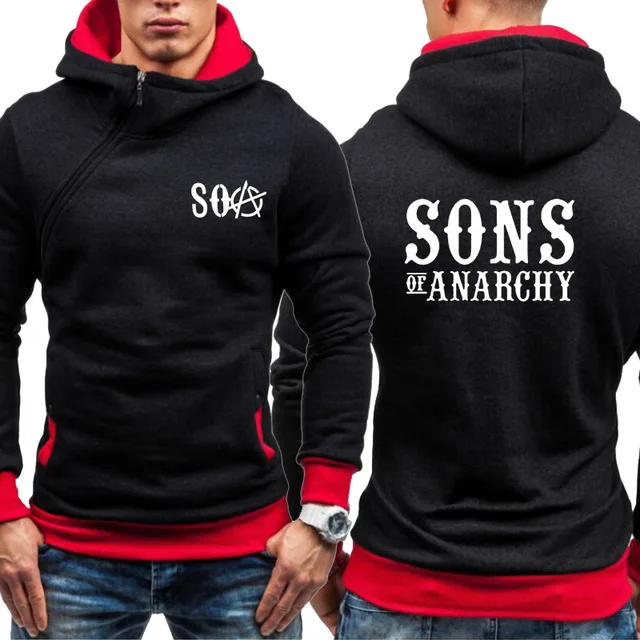 Мужские толстовки с капюшоном для SOA Sons of anarchy, Детская Спортивная одежда на молнии, Мужская модная повседневная толстовка, флисовое теплое худи в стиле хип-хоп - Цвет: as picture