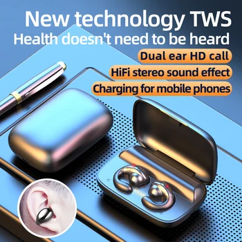 

Bone Conduction Wireless Earphones Bluetooth Earphone Tws Wired Headphones Sports Earbuds Headsets with 2200mAh Charging Case