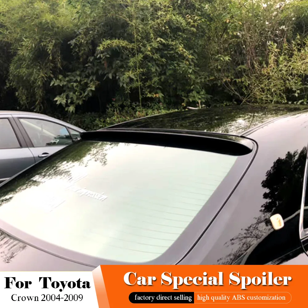 Для Toyota Crown 2004 до 2009 Черный спойлер на крыше высокого качества ABS пластик задний