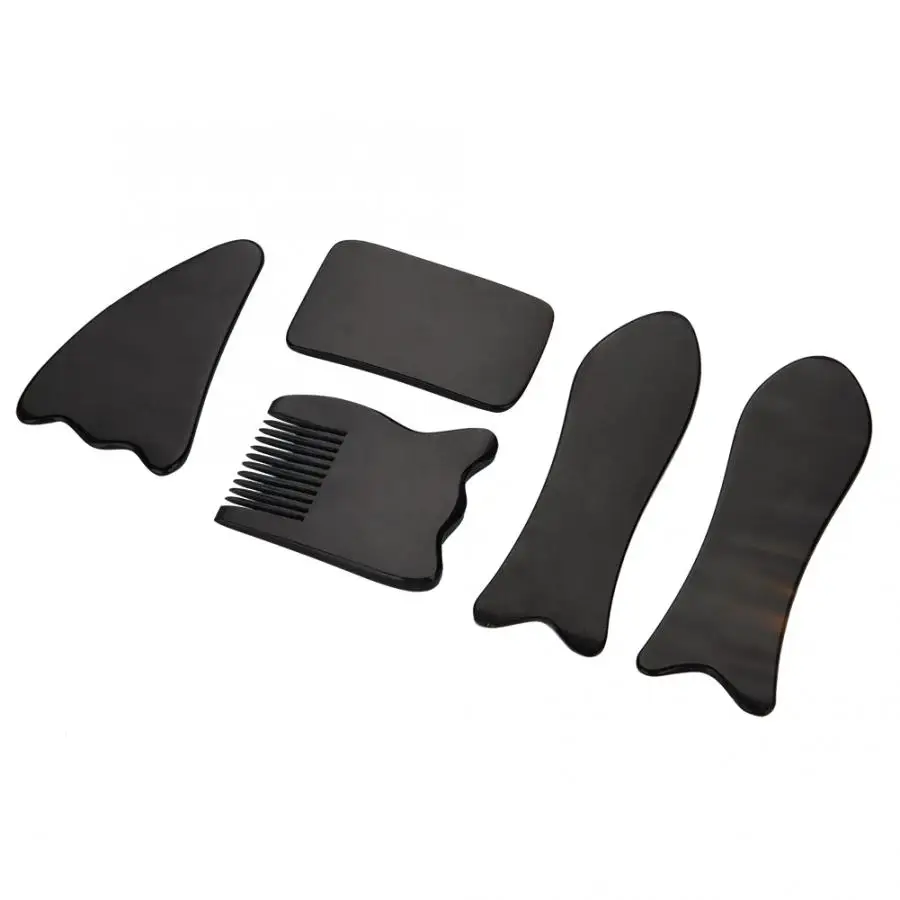 

Gua Sha Scraping Massage Tool Horn Scraper Plate Set Health Care Body Relaxation Massage Stone Gift Set