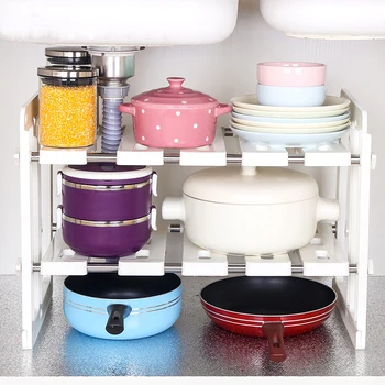 

Multi-functional Microwave Oven Shelf Rack Sin rack Adjustable Standing Type Double layers Pot Pan Kitchen Sewer Storage Rack