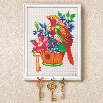 

Cross-stitch on the key holder "Bird", 21 x 15 cm