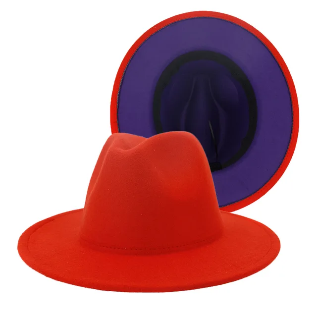 orange wide brim hat