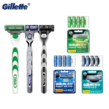 

Shaving Razor Blades For Men Face Care 3-layer Blades High Quality Manual Shaving Cassettes Gillette Mach3 Turbo Sensitive