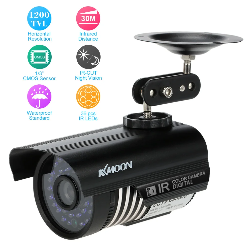 

KKmoon 1200TVL Surveillance Security Outdoor Analog CCTV Camera IR-CUT Night View Waterproof