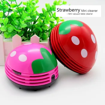 

Mini Straberry Desktop Cleaner Creative Portable Vacuum Cleaner Corner Desk Table Dust Cleaner Office Stationery School Supply