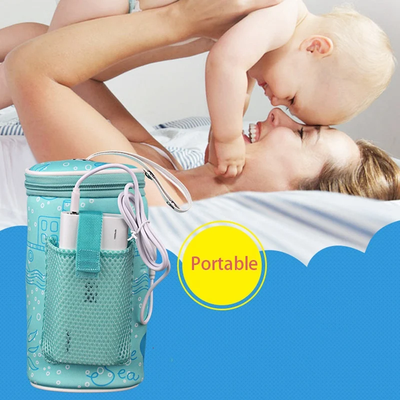 Usb Baby Bottle Warmer Heater Insulated Bag Travel Cup Portable In Car Heaters Drink Warm Milk Thermostat Bag For Feed Newborn