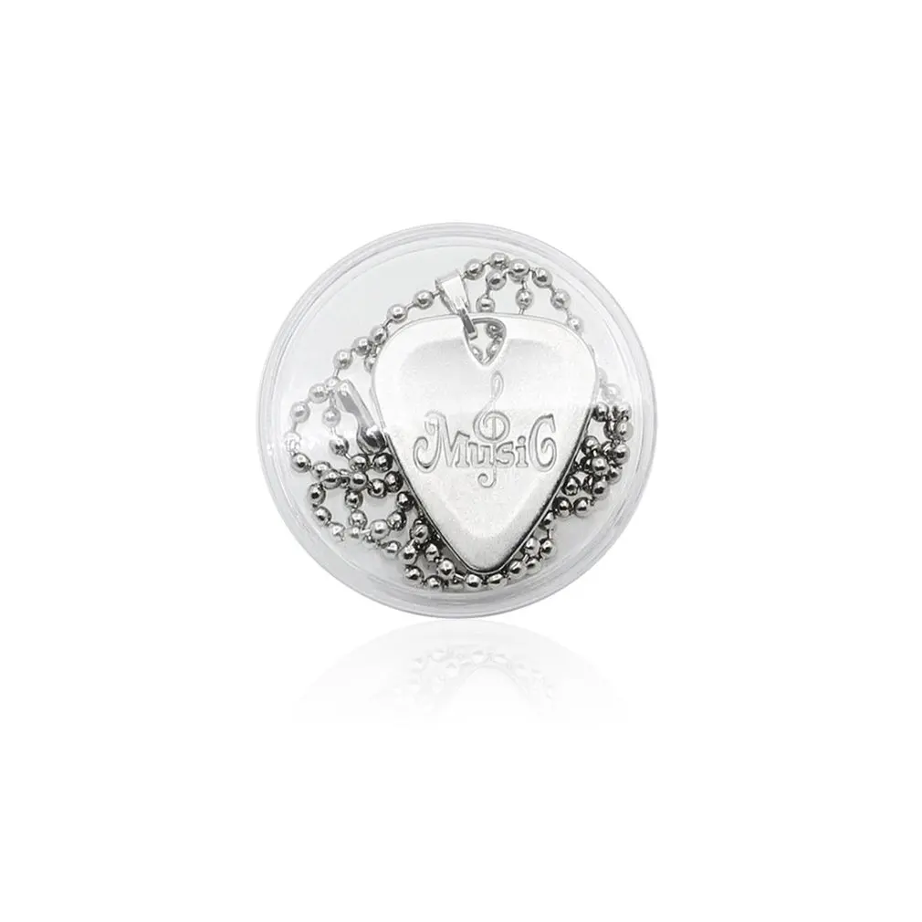 

GT-26 Silver Guitar Pick Necklace Guitar Pick Necklace Guitar Accessories Pick Small Portable Accessories