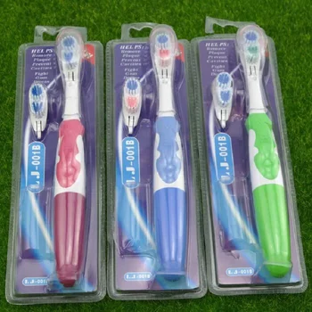 구강 건강 교차 작용 전동 칫솔, 치아 미백 칫솔, 비충전식 배터리 구동