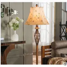 Креативный полый классический декоративный светильник для гостиной, отеля, с вышивкой, для кабинета, спальни, прикроватный торшер