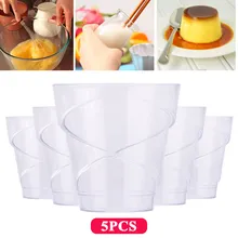 Чашка для пудинга, десертные чашки, удобные прозрачные, 5 шт., одноразовые кружки, вечерние, кухонные, молочные, десертные чашки, контейнер, Прямая поставка