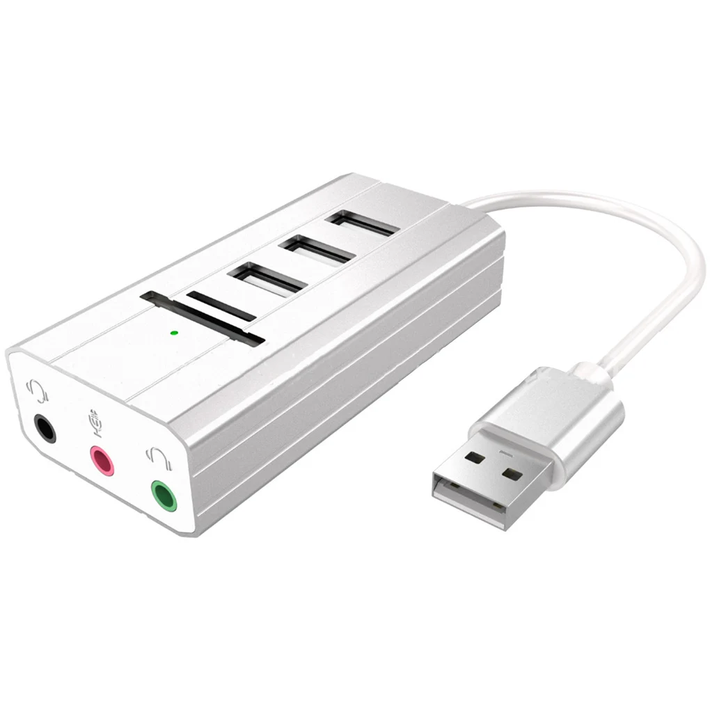 USB концентратор звуковые карты аудио выход TYPE-C адаптер USB разветвитель внешняя звуковая карта ПК ноутбук SD TF кард-ридер