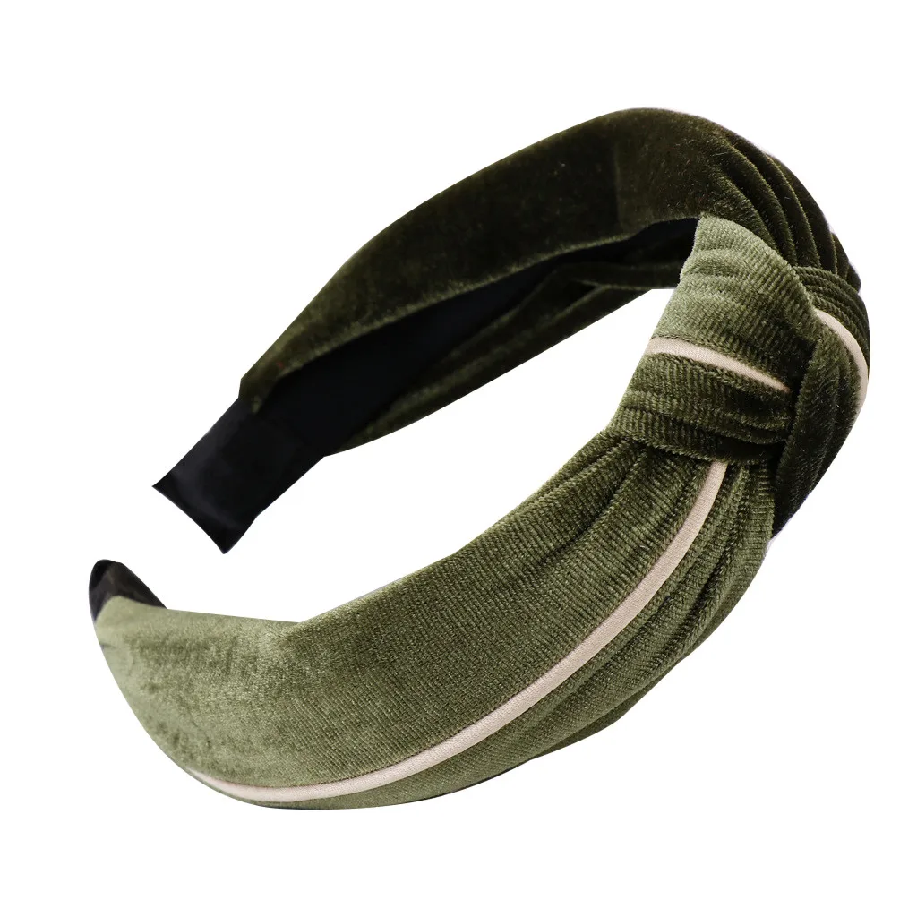 Army green Повязка для волос женские аксессуары для волос модная бархатная повязка для волос с бантом обруч для волос милая повязка для волос для девочек обруч для волос для девочек - Color: Army green